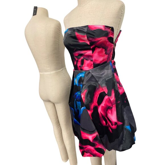 Strapless Floral Print Dress By Express Design Studio Size 4 - Picture 3 of 7